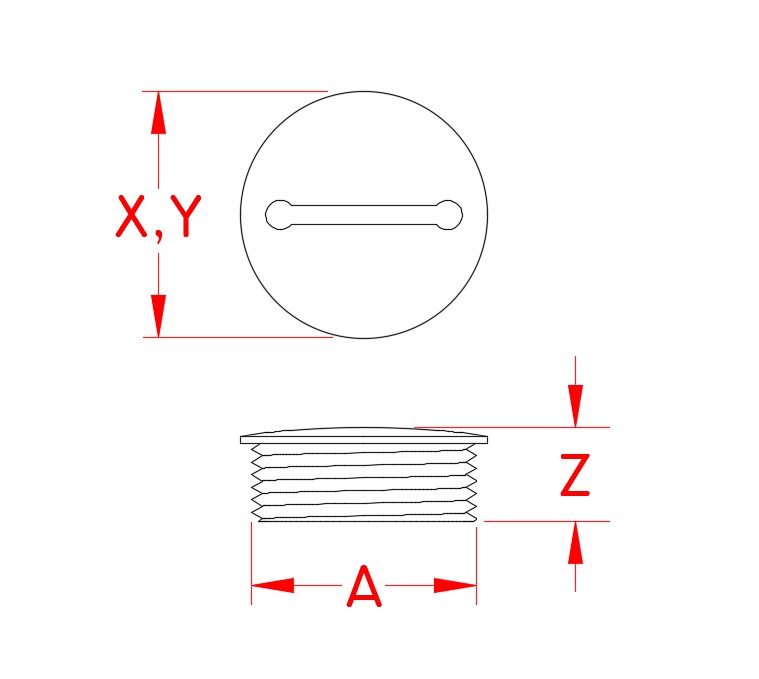 Stainless Steel Replacement Cap, S3920-0000, Line Drawing